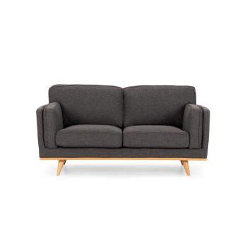 Vermont 2 Seater Sofa, Dark Grey/Light Leg