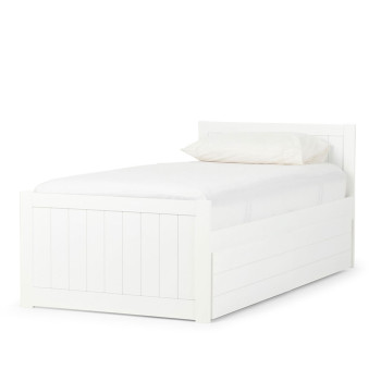 Emerson Single Bed Frame With Drawers, White
