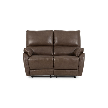 Hayley 2 Seater Leather Recliner, Mocha