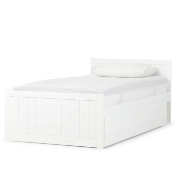 Emerson King Single Bed Frame With Drawers, White
