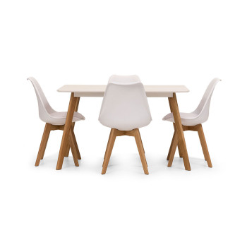 Carson 5 Piece Dining Setting - W120, White