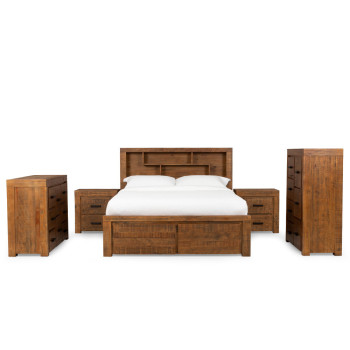 Prima 5 Piece Bedroom Set with 2 Drawers Queen Bed Frame