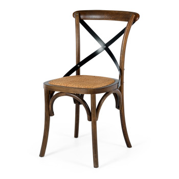Zola Dining Chair, Deep Oak/Rattan