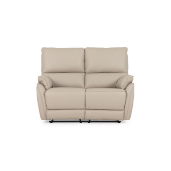 Hayley 2 Seater Leather Recliner, Pebble