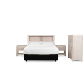 Haven 4 Piece Bedroom Set with Double/Queen Headboard, White