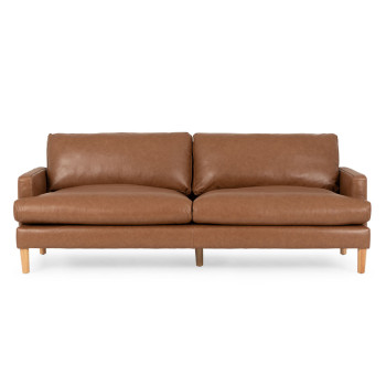 Brooklyn 3 Seater Leather Sofa, Mocha