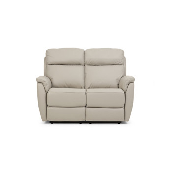 Kayley 2 Seater Leather Recliner, Pebble