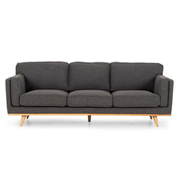Vermont 3 Seater Sofa, Dark Grey/Light Leg