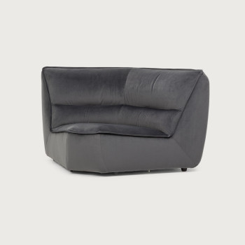Dezi Velvet Modular Corner Seat, Grey