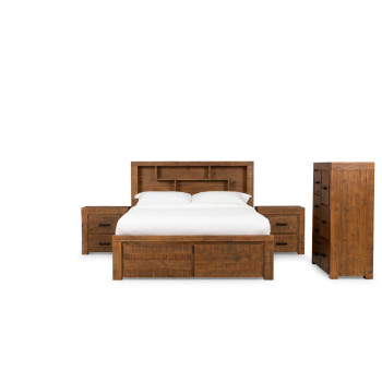 Prima 4 Piece Bedroom Set with 2 Drawers Queen Bed Frame