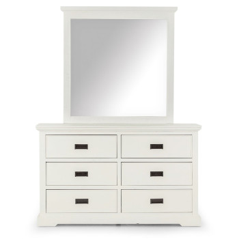 Melve Lowboy & Dresser Mirror, White