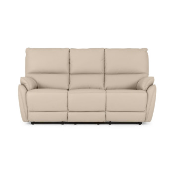 Hayley 3 Seater Leather Recliner, Pebble