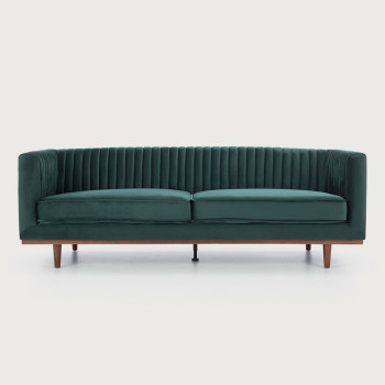 Madison Velvet 3 Seater Sofa, Dark Green