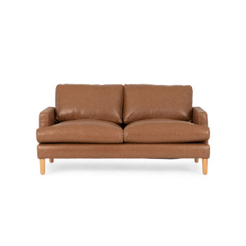 Brooklyn 2 Seater Leather Sofa, Mocha