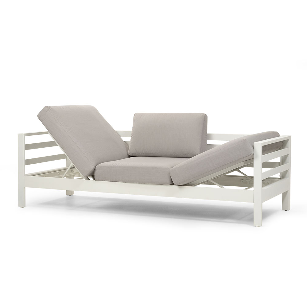 Venus Outdoor 3 Seater & Sunlounger, White