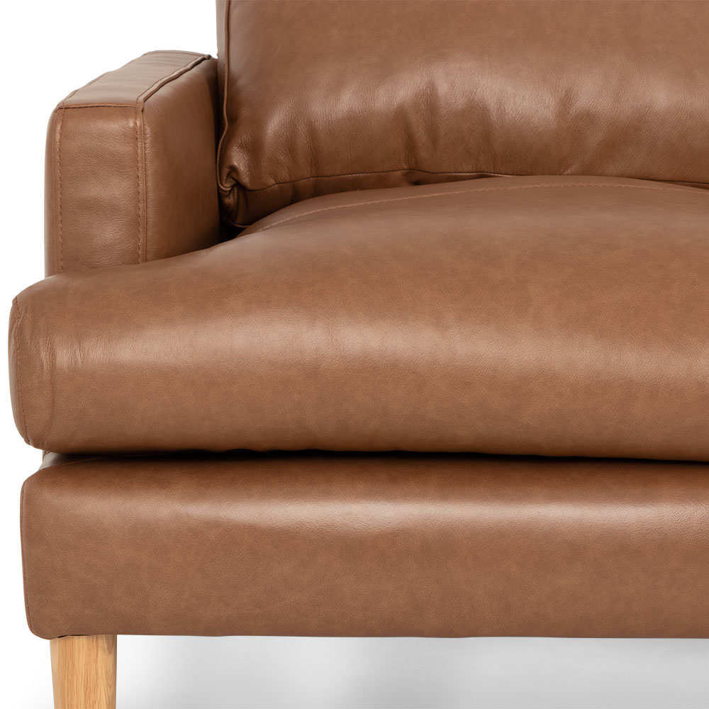 Brooklyn 2 Seater Leather Sofa, Mocha