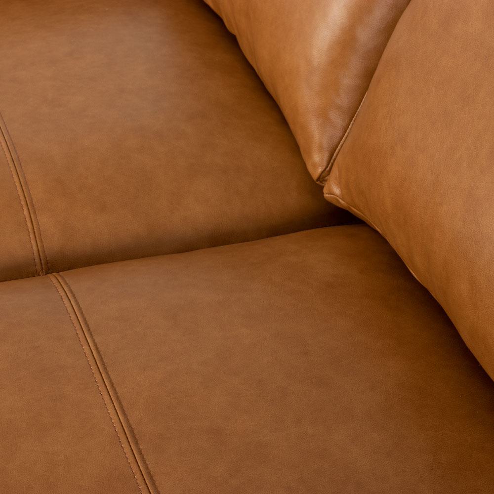 Brooklyn 2 Seater Leather Sofa, Tan