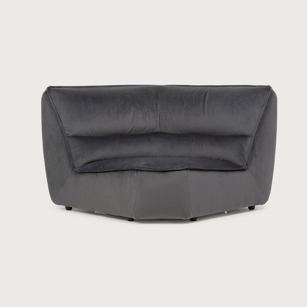 Dezi Velvet Modular Corner Seat, Grey