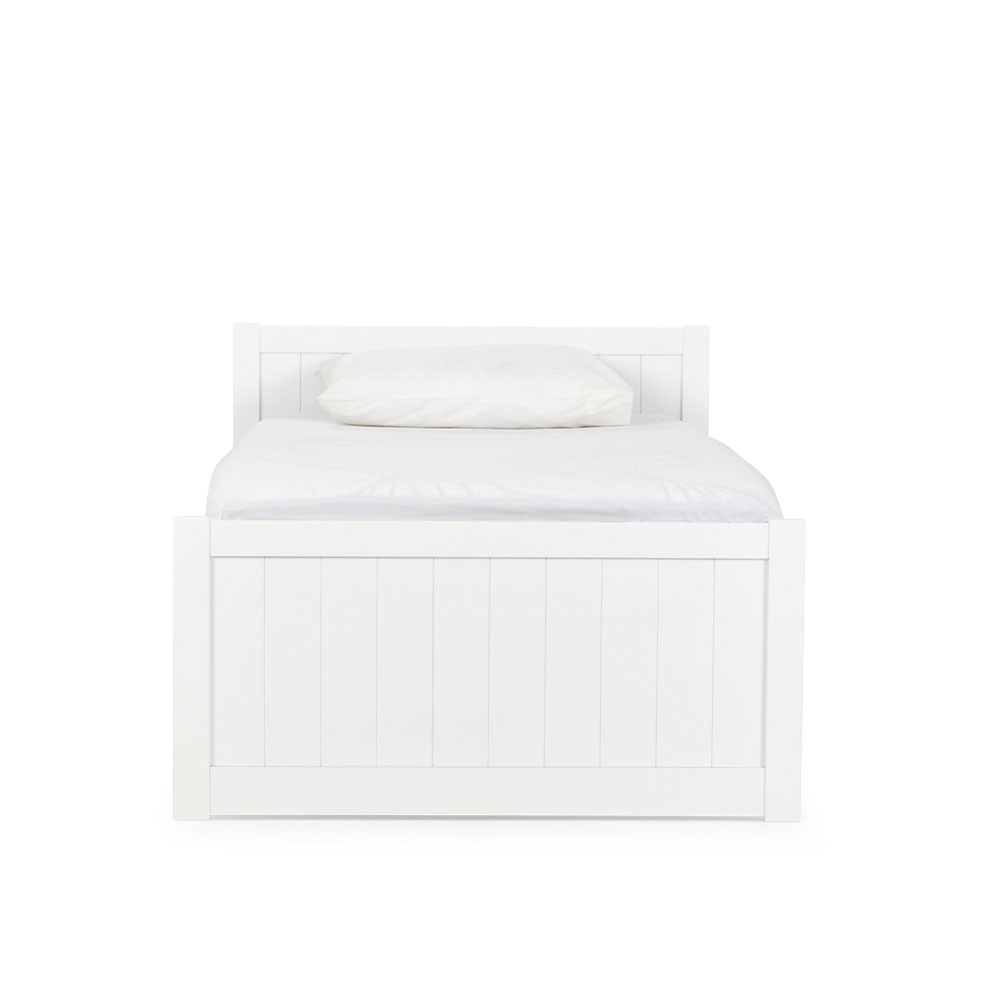 Emerson King Single Bed Frame With Drawers, White