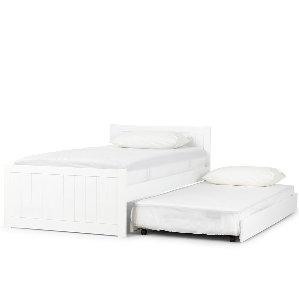 Emerson King Single/Single Trundler Bed Setting, White