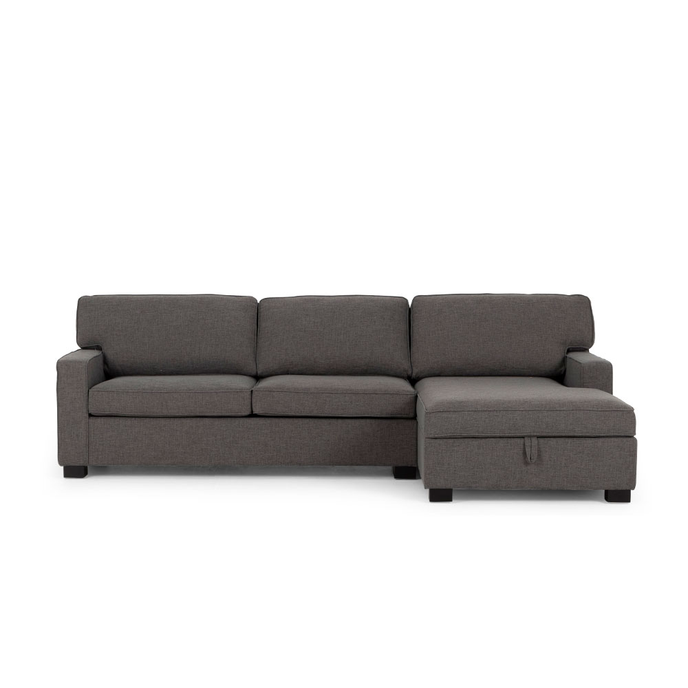 Haines Sofa Bed With Chaise, Dark Grey