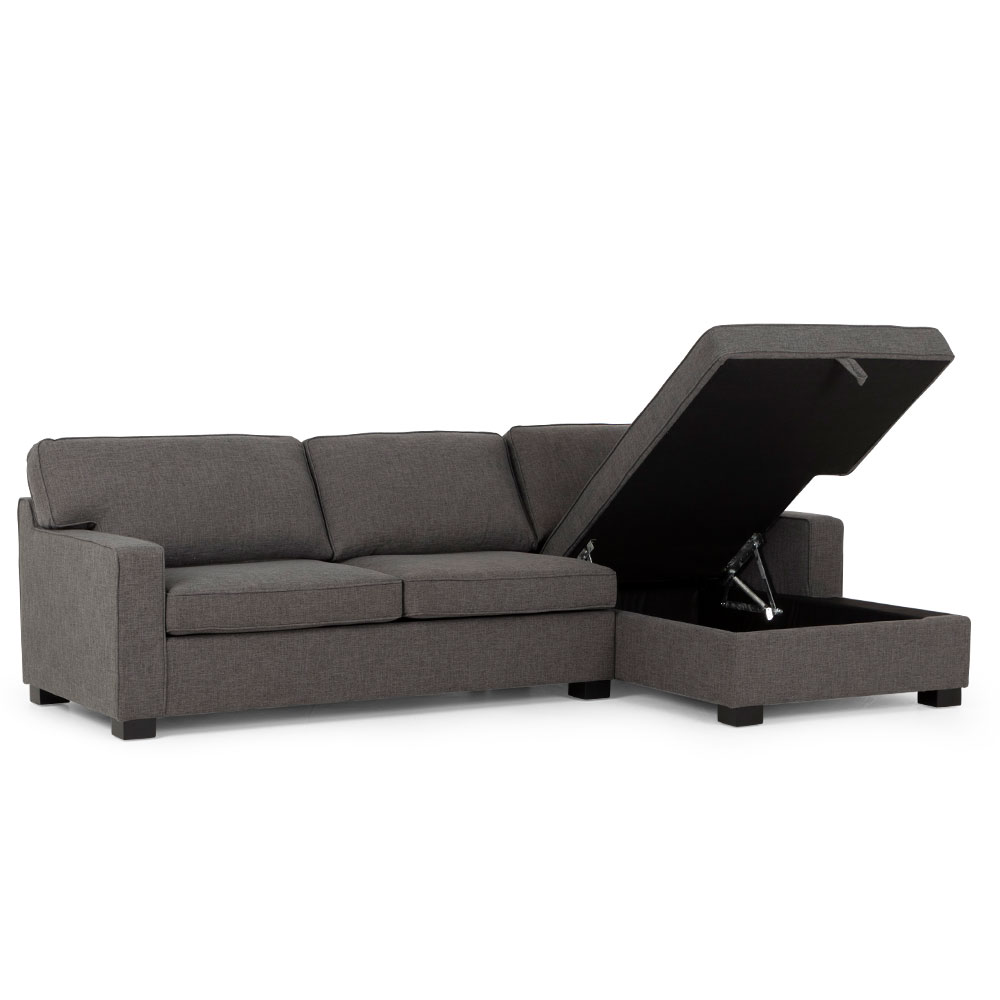 Haines Sofa Bed With Chaise, Dark Grey