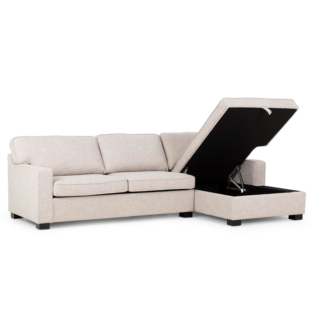 Haines Sofa Bed With Chaise, Light Grey