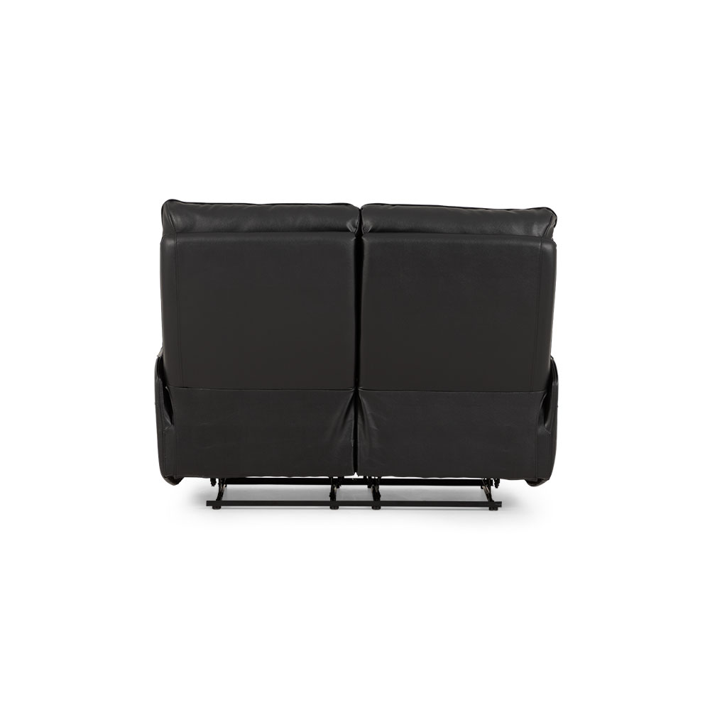 Hayley 2 Seater Leather Recliner, Black