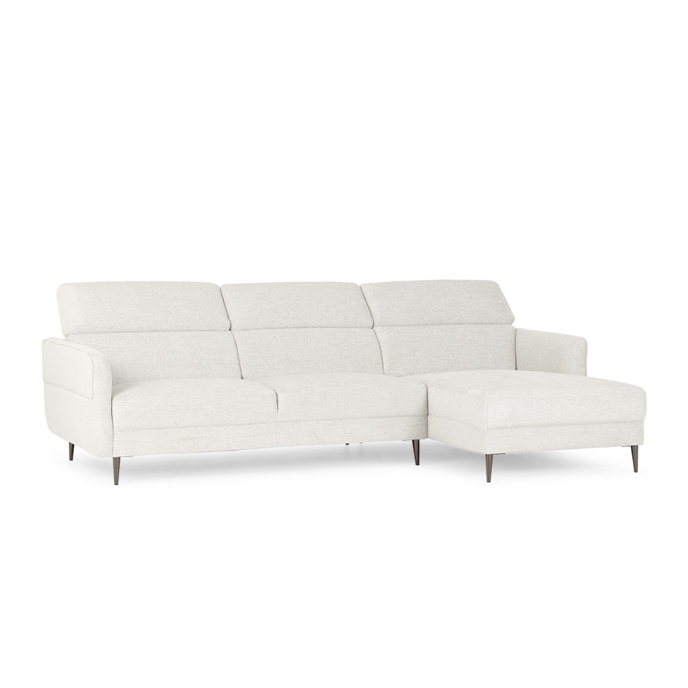 Kiera Chaise Sofa, Light Grey