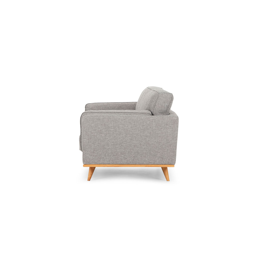 Vermont 2 Seater Sofa, Light Grey/Light Leg