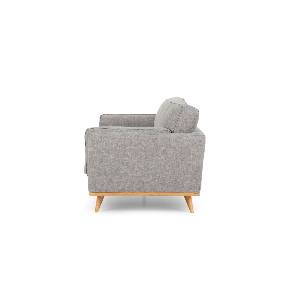 Vermont 3 Seater Sofa, Light Grey/Light Leg