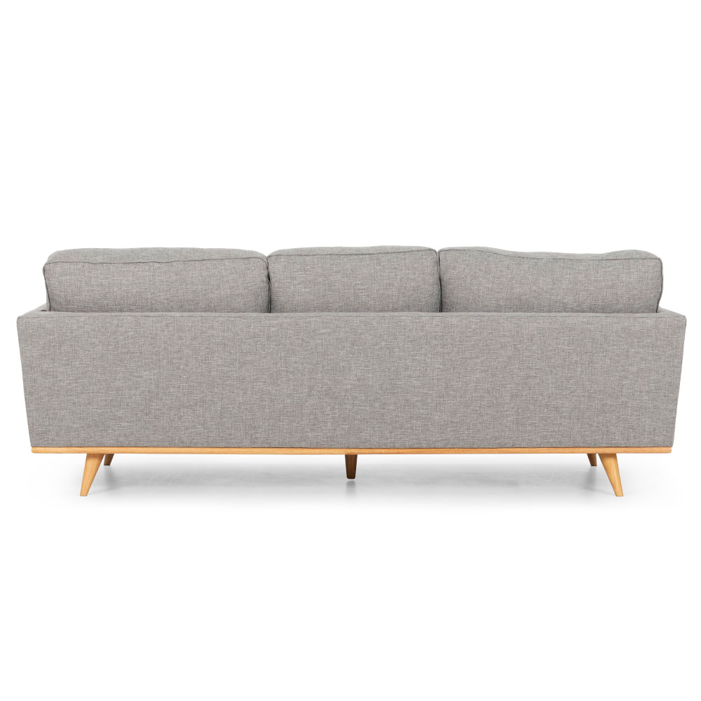 Vermont 3 Seater Sofa, Light Grey/Light Leg